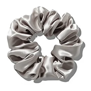 Scrunchie 100% Mulberry Silk Silver