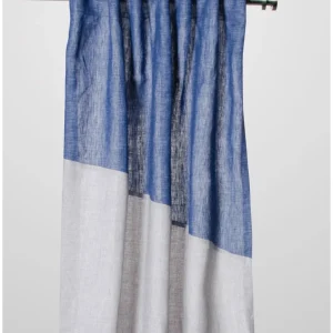 Vinkla gardin, grå/blå, höger