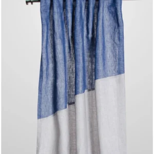 Vinkla gardin, grå/blå, vänster