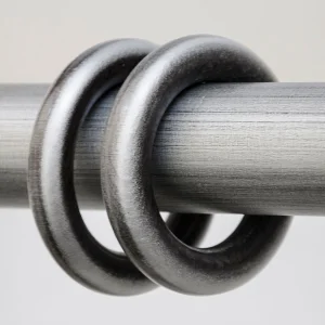 Gardinring i trä, Silver, för 35 mm stång