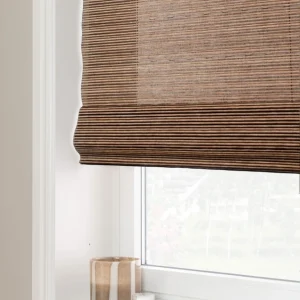 Hissgardin/roll-up, två i en, brun, randig