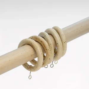 Gardinring i trä, flera färger, 10 st