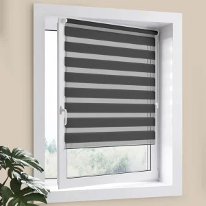 Multifix Day&Night rullgardin, svart, måttillverkad, skruvfri