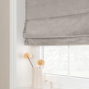 Hissgardin Ljuva i sammet, måttillverkad, varmgrå