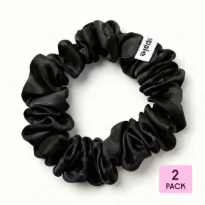 Scrunchie 100% Mulberry Silk Black M