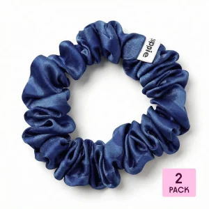 Scrunchie 100% Mulberry Silk Blue M