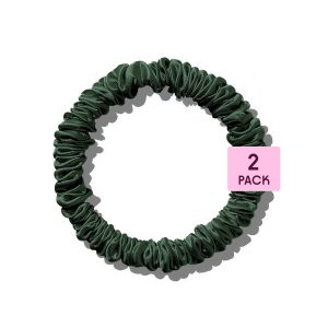 Scrunchie 100% Mulberry Silk Green 2-pack
