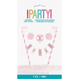 1-årskalas tårtdekoration Rosa Prickar