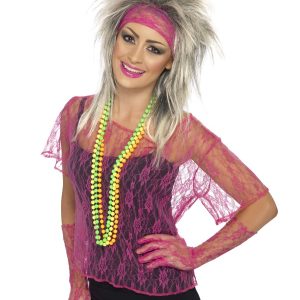 80-tals Spetskit Neon Rosa – Onesize