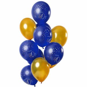 Ballonger 40 års Elegant True Blue 33cm 12-pack
