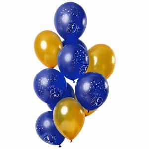 Ballonger 60 års Elegant True Blue 33cm 12-pack
