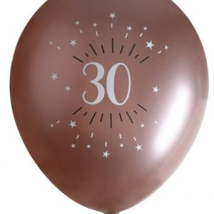 Ballonger Roséguld 30 år, 6-pack