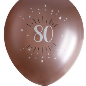 Ballonger Roséguld 80 år, 6-pack