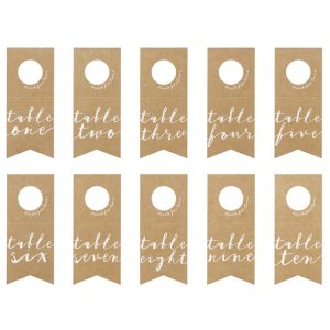 Bordsnummer Flaskettiketter Nr. 1-10