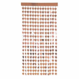 Dörrdraperi Folie Hjärtan Roséguld 200 x 100 cm