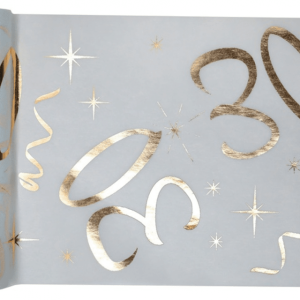 Duk (löpare) Vit & Guld 30 år, 30×500 cm