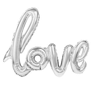 Folieballong ”love” Silver