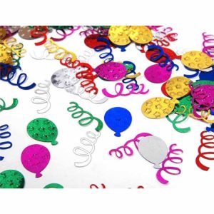 Konfetti ballonger och girlanger
