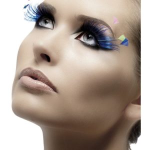 Lösögonfransar Fjädrar blå och neon