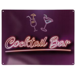 Metallskylt ”Cocktail Bar” 30x40cm