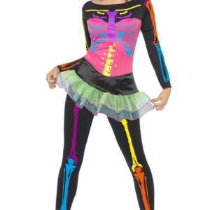 Neonfärgad Skelettkostym