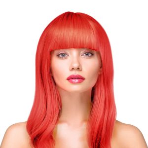 Peruk Långt Rakt Hår – Röd