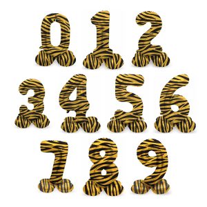 Sifferballong stående Tiger Chic 41 cm ”0-9”