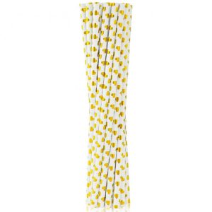 Sugrör Hjärtan Guld 12-pack