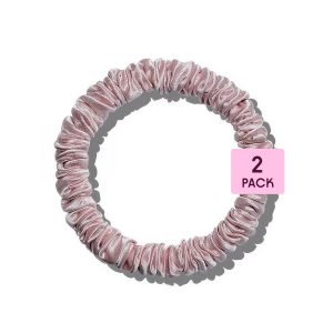 Scrunchie 100% Mulberry Silk Pink 2-pack